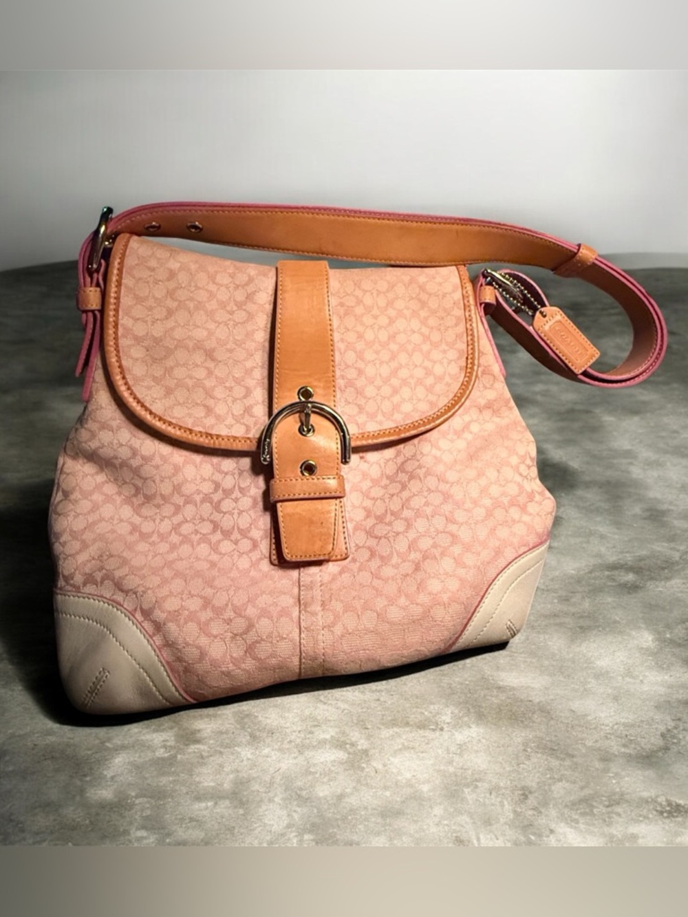 Coach Soho Signature Jacquard Shoulder Bag in Pink #6376 Y2K